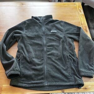 Columbia Full Zip Fleece Grey MENS Jacket Sz Medium Great preowned condition